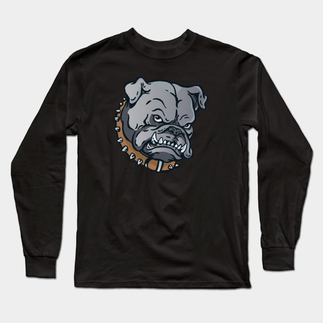 Angry Bulldog Long Sleeve T-Shirt by TomCage